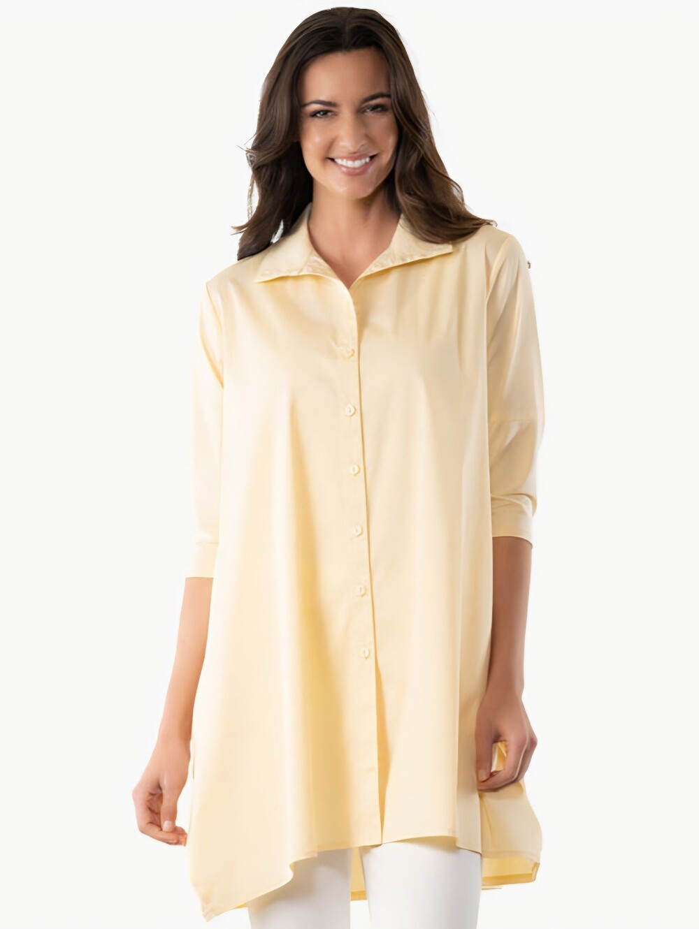 Stella Carakasi Tiburon Tunic Icon Shirt Cotton Modal M Yellow Coastal Resort